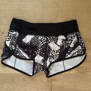 Lululemon Black and White Women's Running Shorts